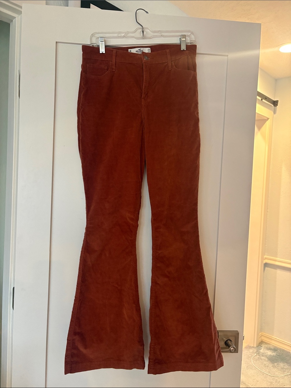 Hollister High-Rise Flared Corduroy Jeans - Rust Brown Sz 29/9R